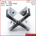 Made in China 304SS cross clamp of four sides/ glass to glass clamp/hinge